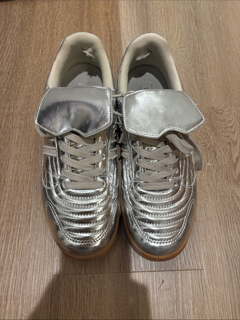 Steve Madden Metallic Silver Low-Top Sneakers